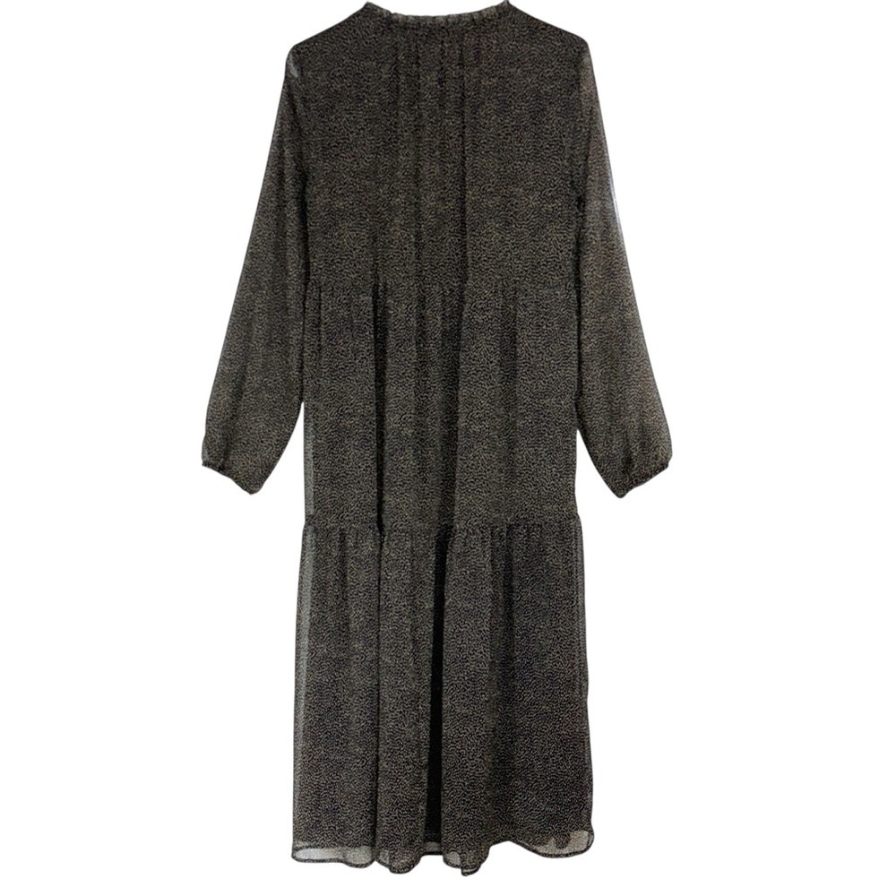 Loft Split Neck Tiered Midi Dress - Picture 5 of 10